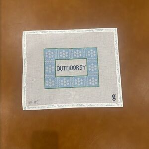 Outdoorsy Blue & Green Needlepoint Canvas by